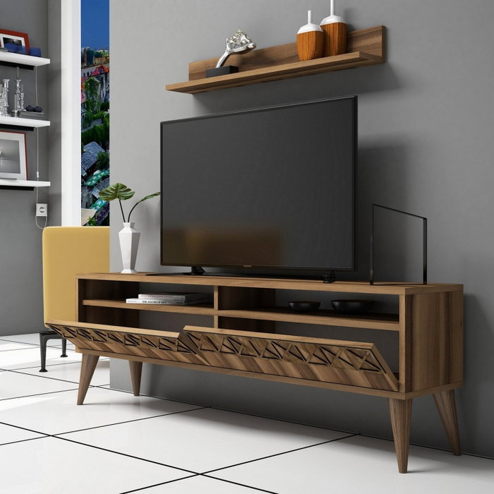 Hanah Home Conjunto de muebles de salón Line - Nogal